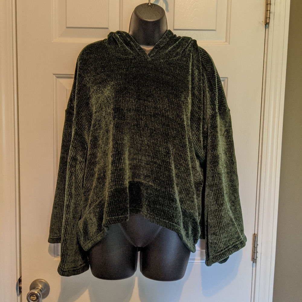 Forrest green chenille hoodie XXL